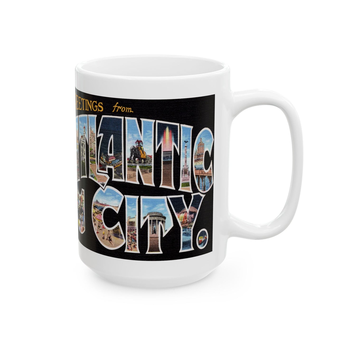 Memebly  Retro Attractions Greetings from Atlantic City NJ New Jersey Coffee Mug