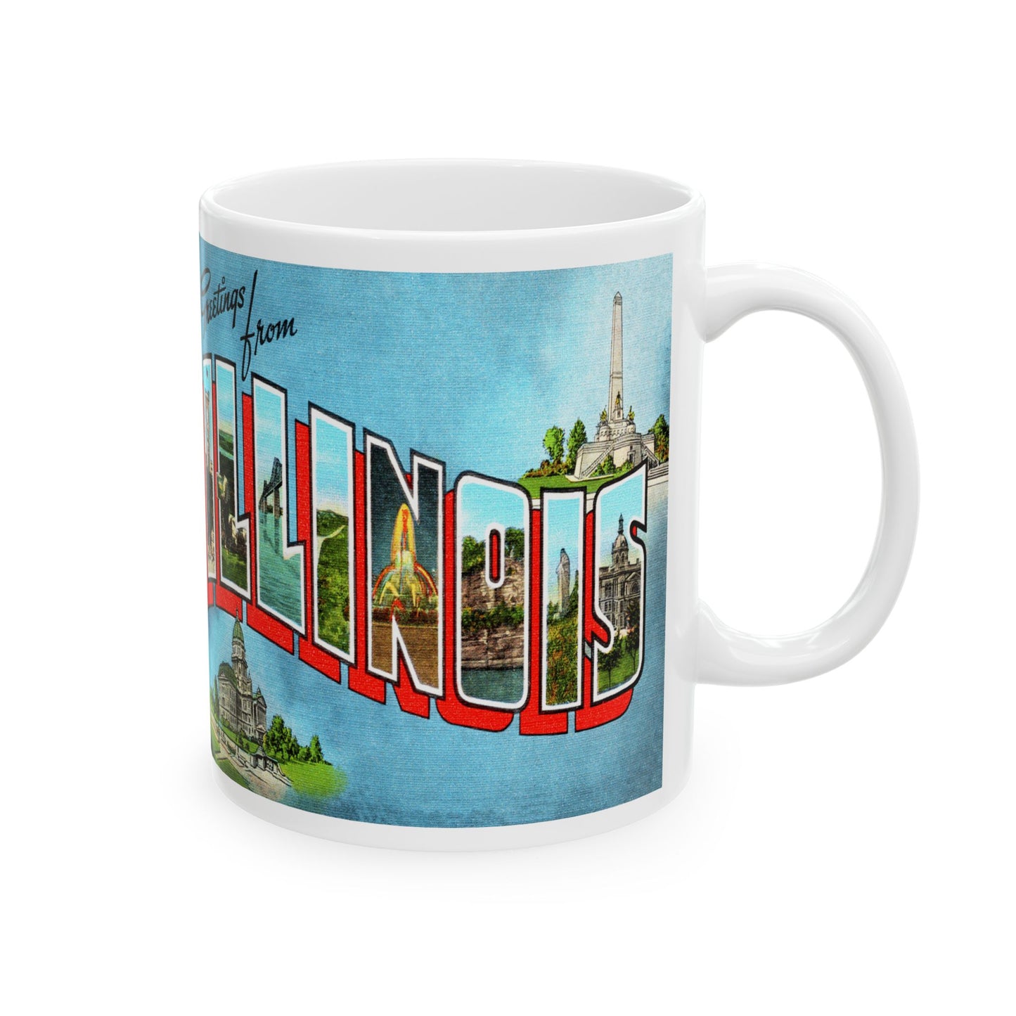 Memebly Vintage Greetings from Illinois Coffee Mug