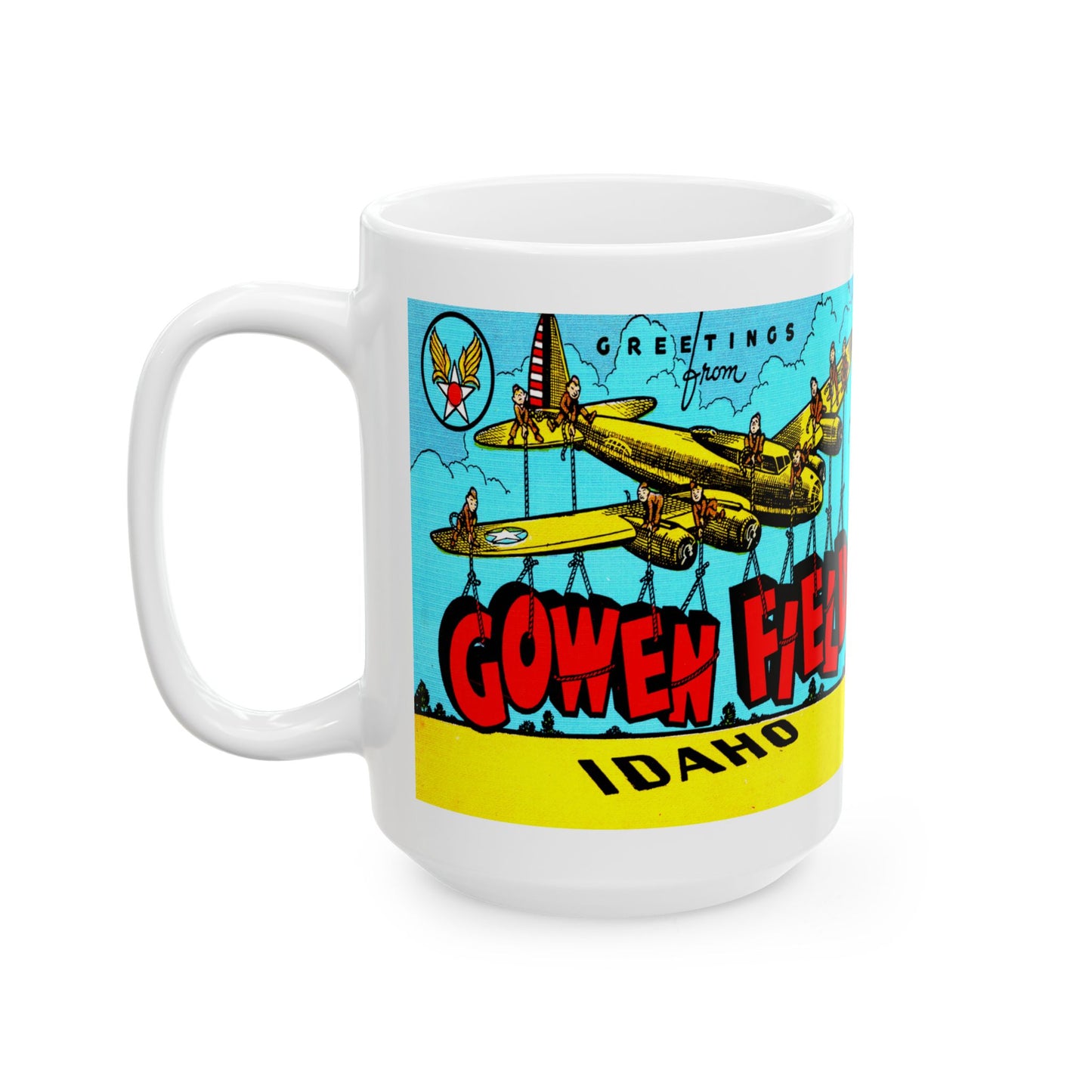 Memebly Vintage Greetings from Gowen Field ID Coffee Mug