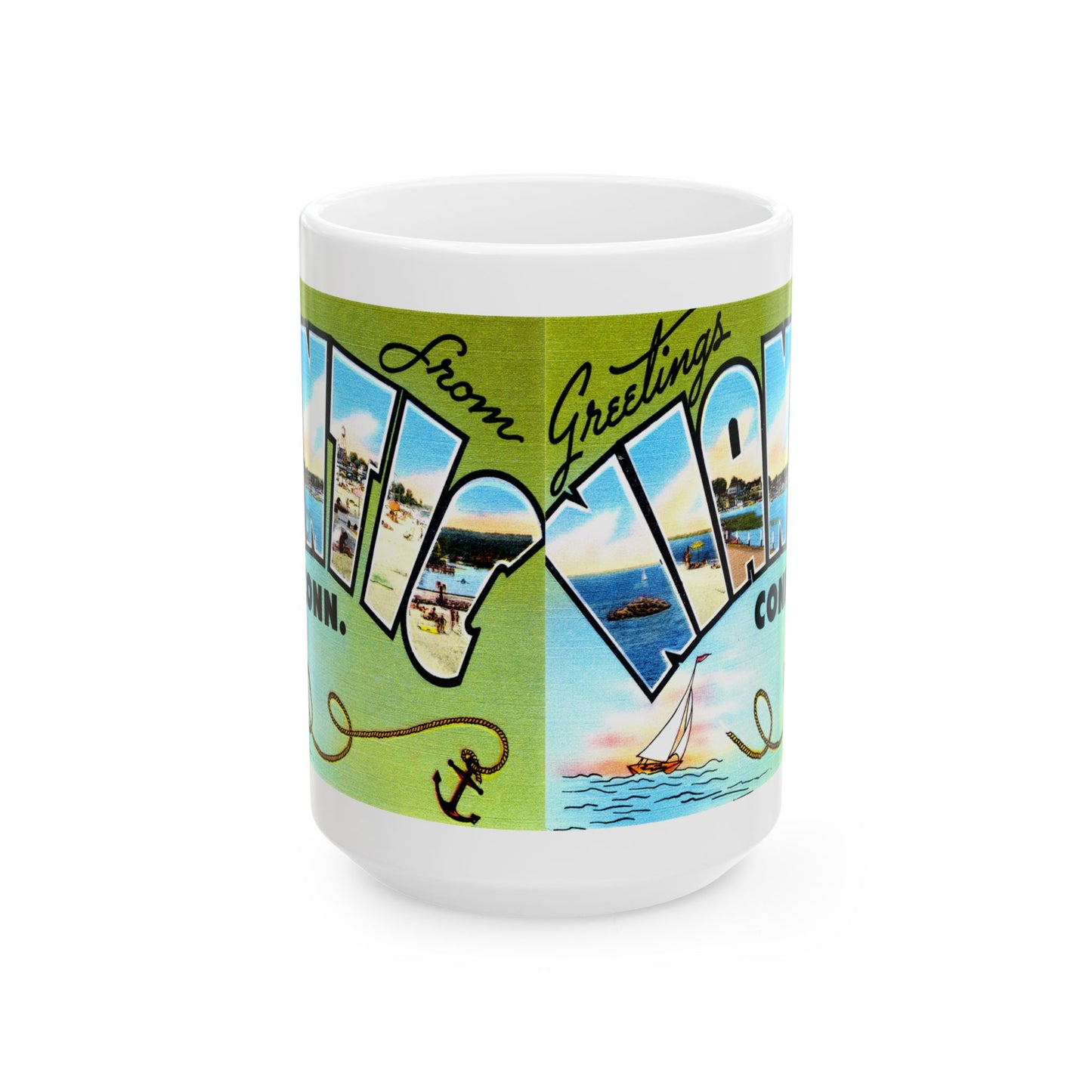 Memebly Vintage Greetings from Niantic CT Connecticut Coffee Mug