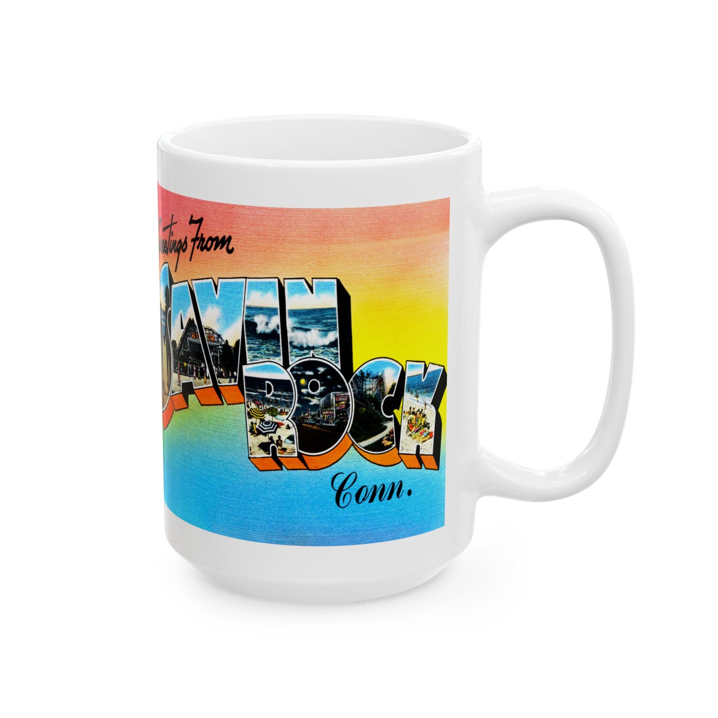 Memebly Vintage Greetings from Savin Rock CT Connecticut Coffee Mug