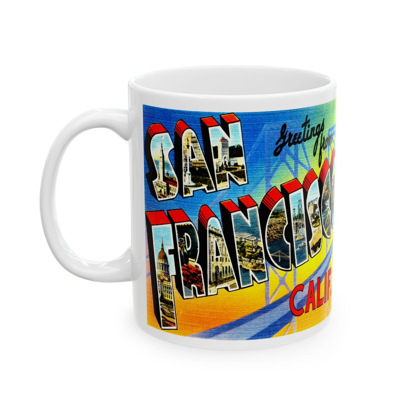 Memebly Retro Greetings from San Francisco CA California Coffee Mug