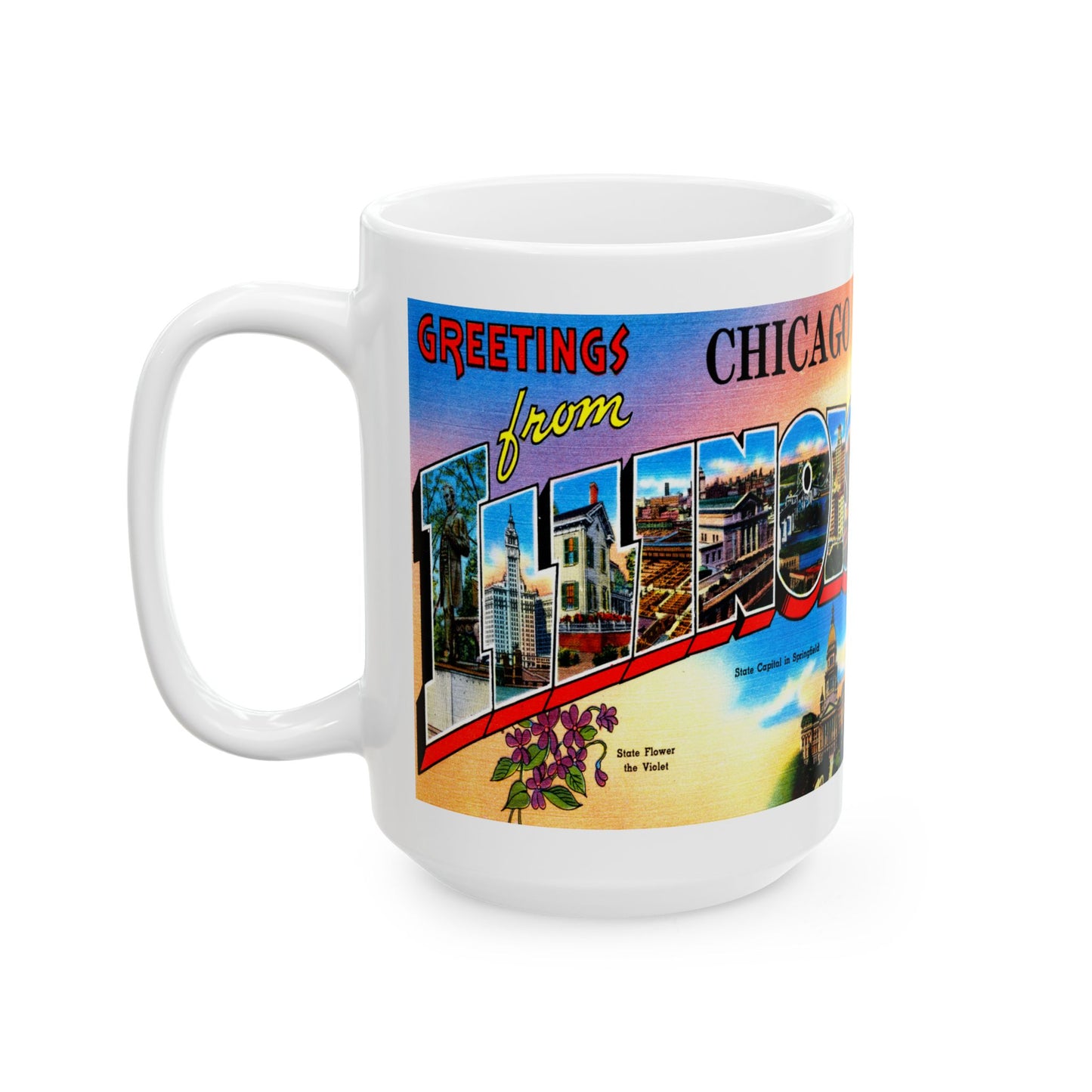 Memebly Scenic Vintage Greetings from Chicago IL Coffee Mug