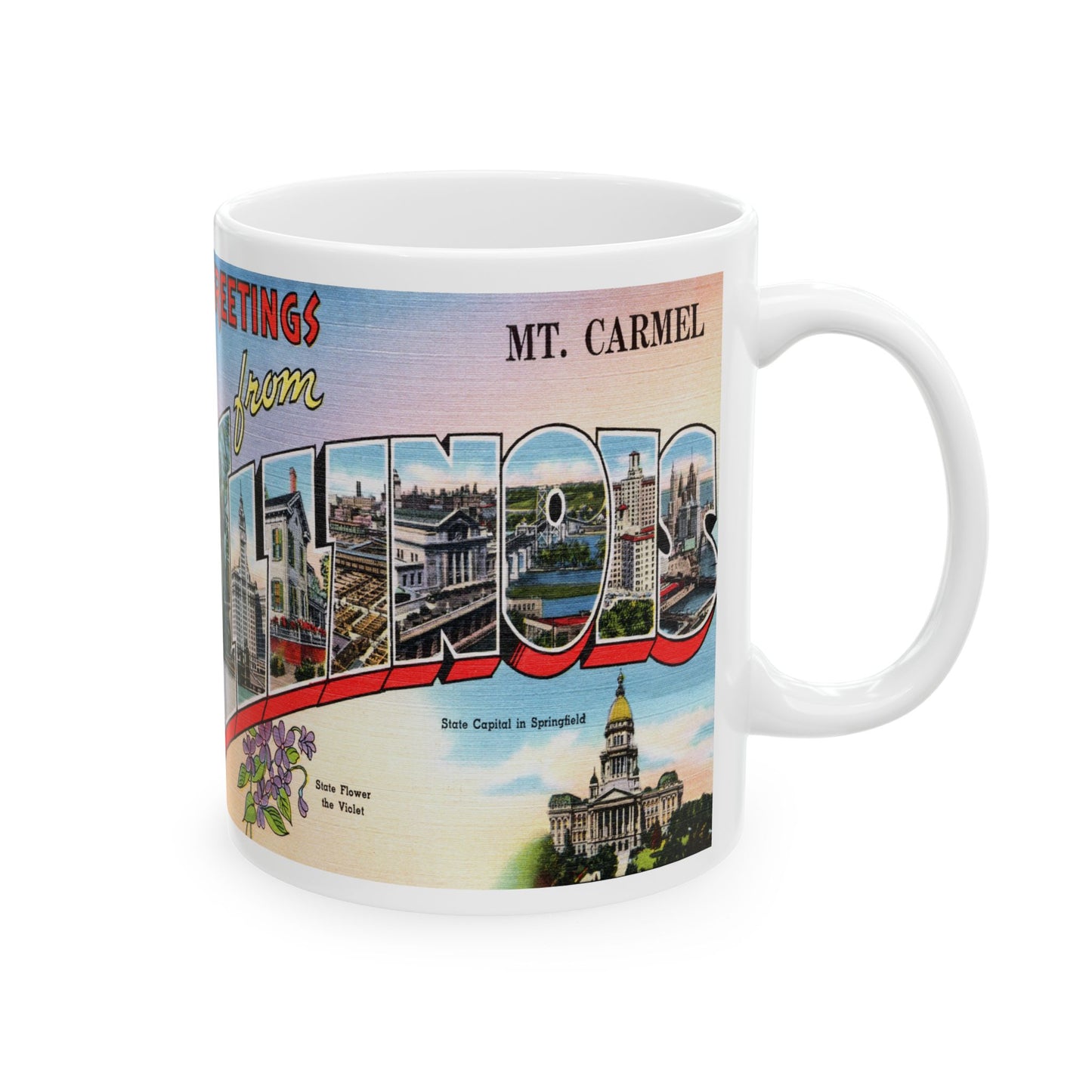 Memebly Vintage Greetings from Mount Carmel IL Coffee Mug