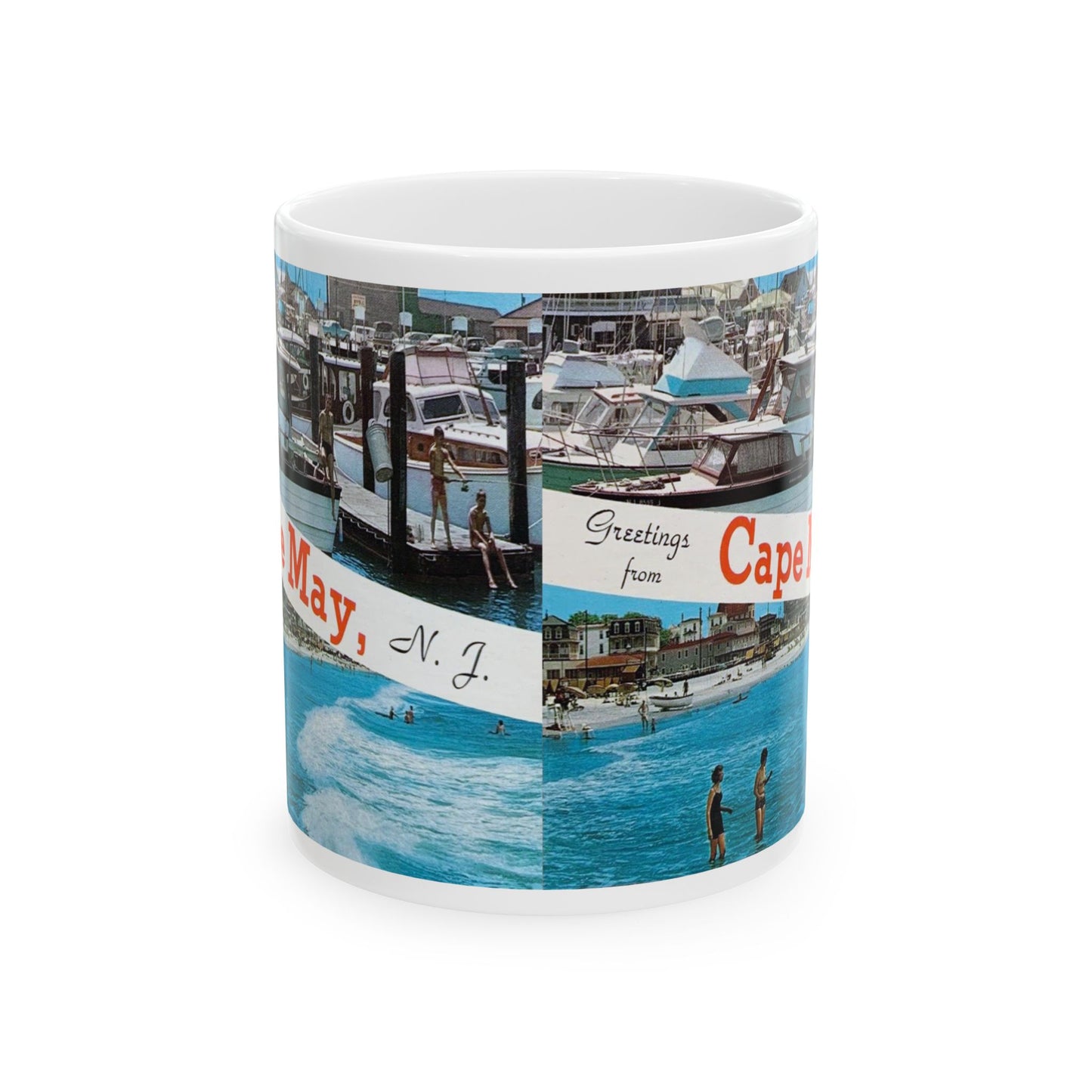 Memebly Vintage 1950s Greetings from Cape May NJ New Jersey Coffee Mug