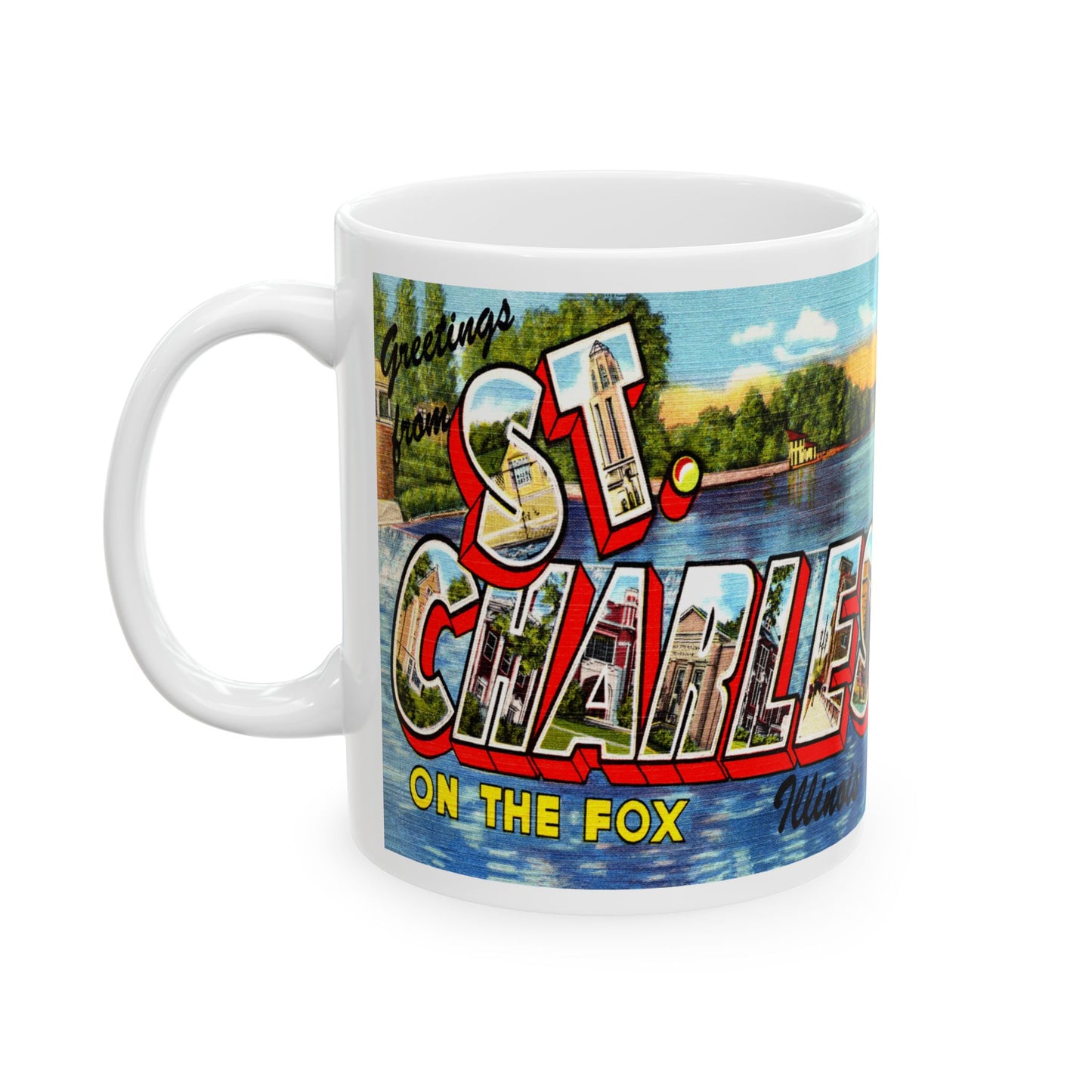 Memebly Vintage Greetings from Saint Charles IL Coffee Mug