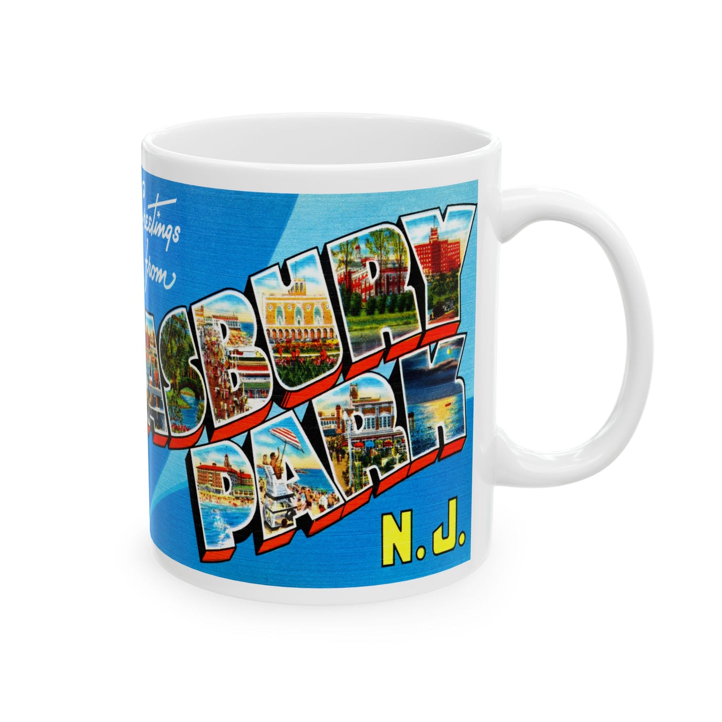 Memebly Retro Greetings from Asbury Park NJ New Jersey Coffee Mug