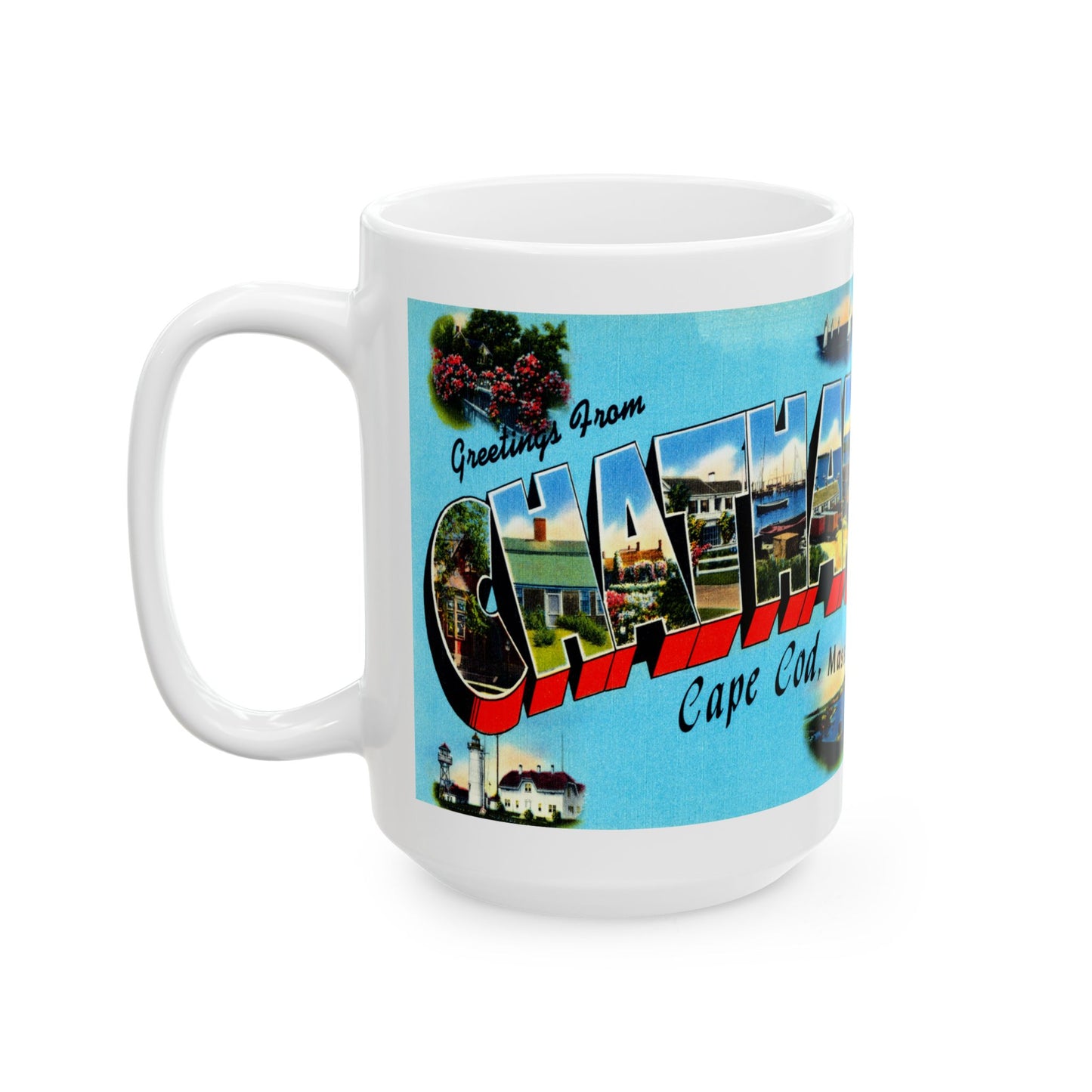 Memebly Vintage Greetings from Chatham Cape Cod MA Massachusetts Coffee Mug