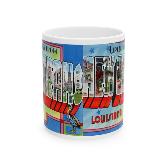 Memebly  Colorful Vintage  Greetings from New Orleans LA Louisiana Coffee Mug