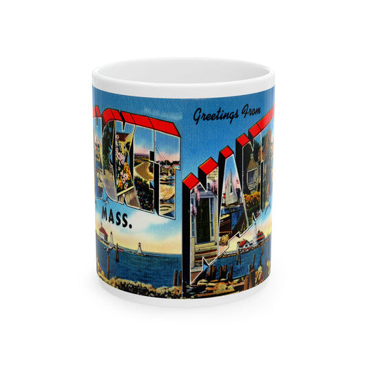 Memebly Vintage Greetings from Nantucket MA Massachusetts Coffee Mug