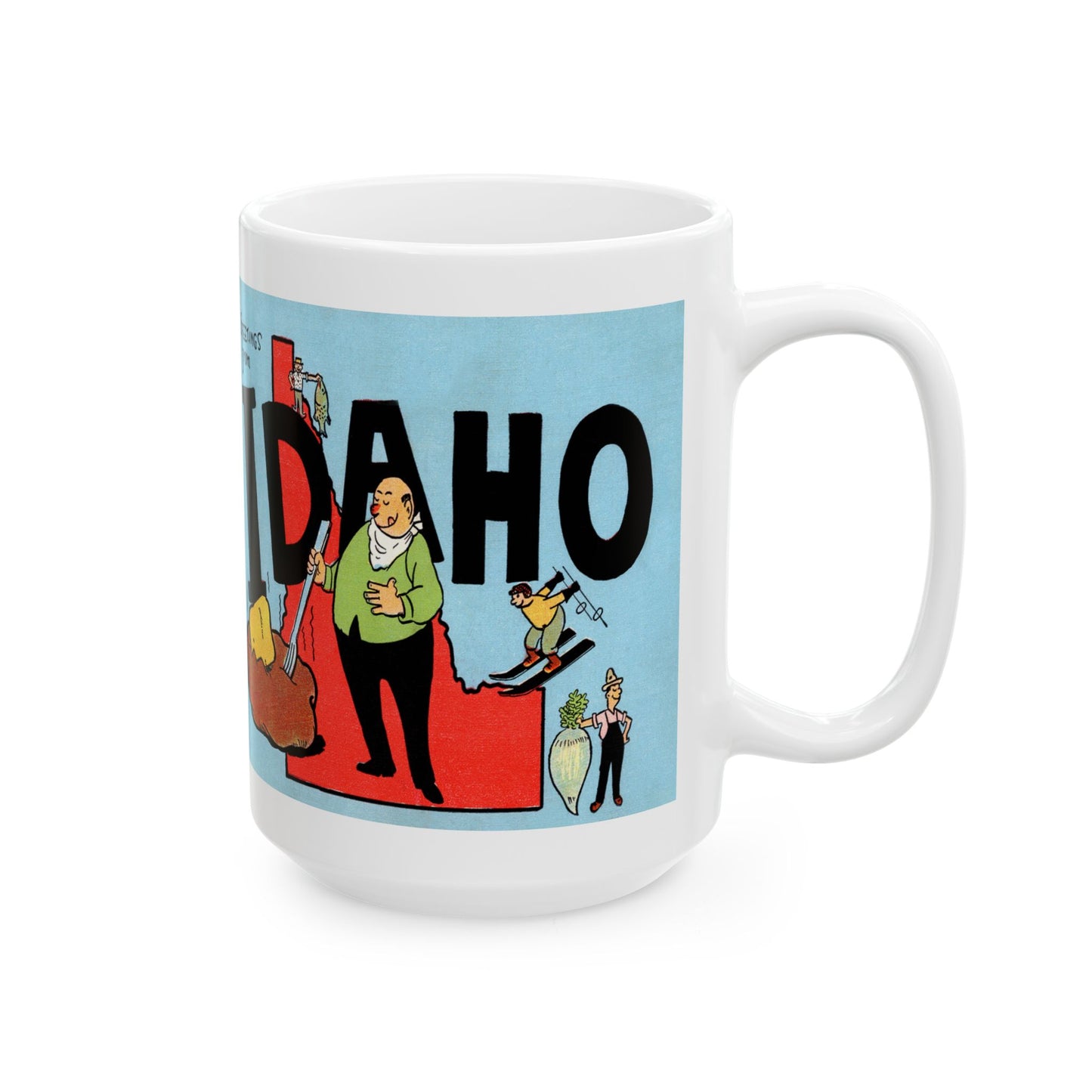 Memebly Vintage Greetings from Idaho Map Coffee Mug