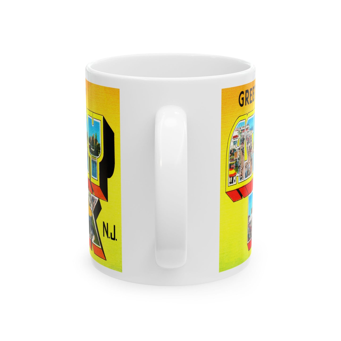 Memebly Bright Vintage Greetings from Asbury Park NJ New Jersey Coffee Mug