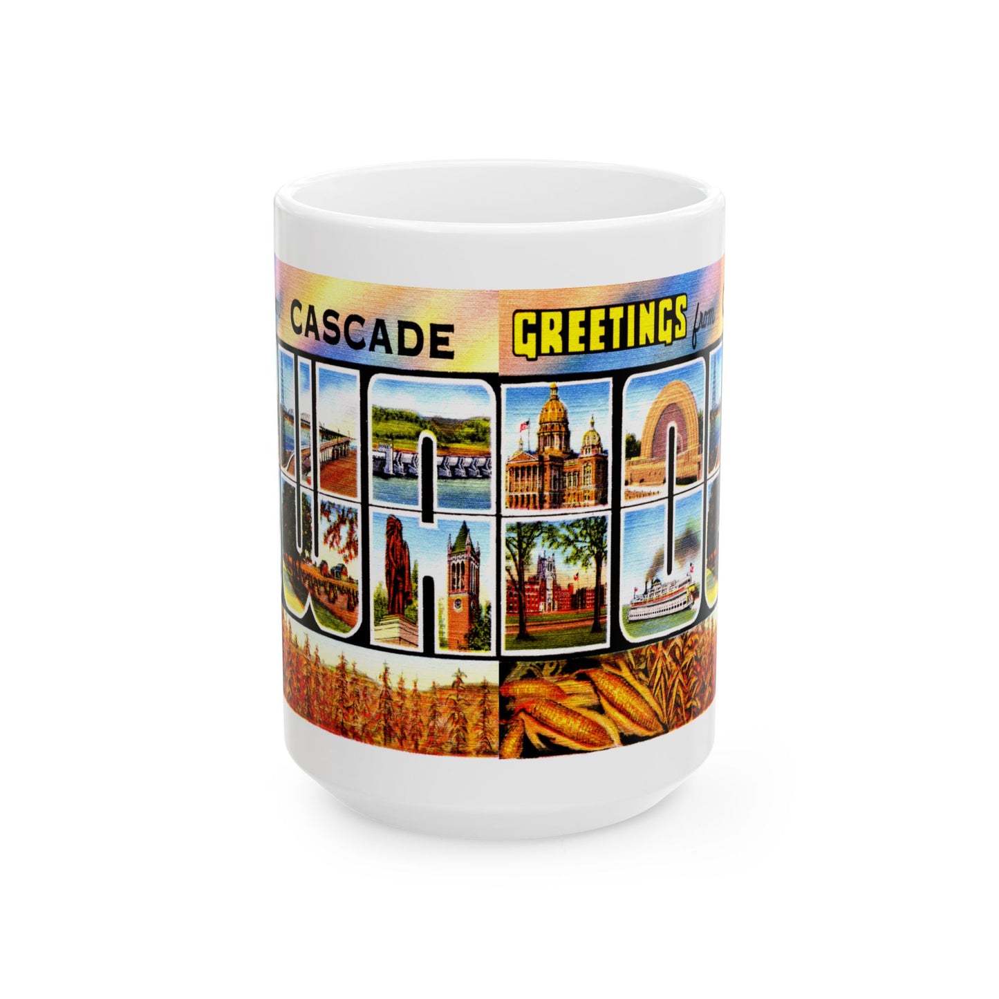 Memebly Vintage Greetings from Cascade IA Coffee Mug