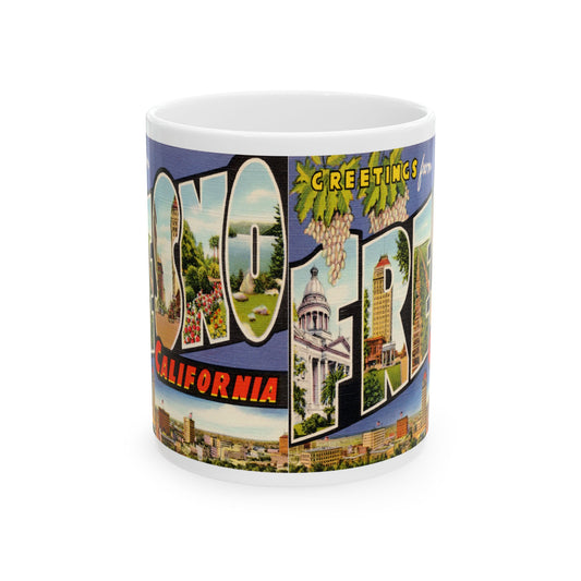 Memebly Vintage Greetings from Fresno CA California Coffee Mug