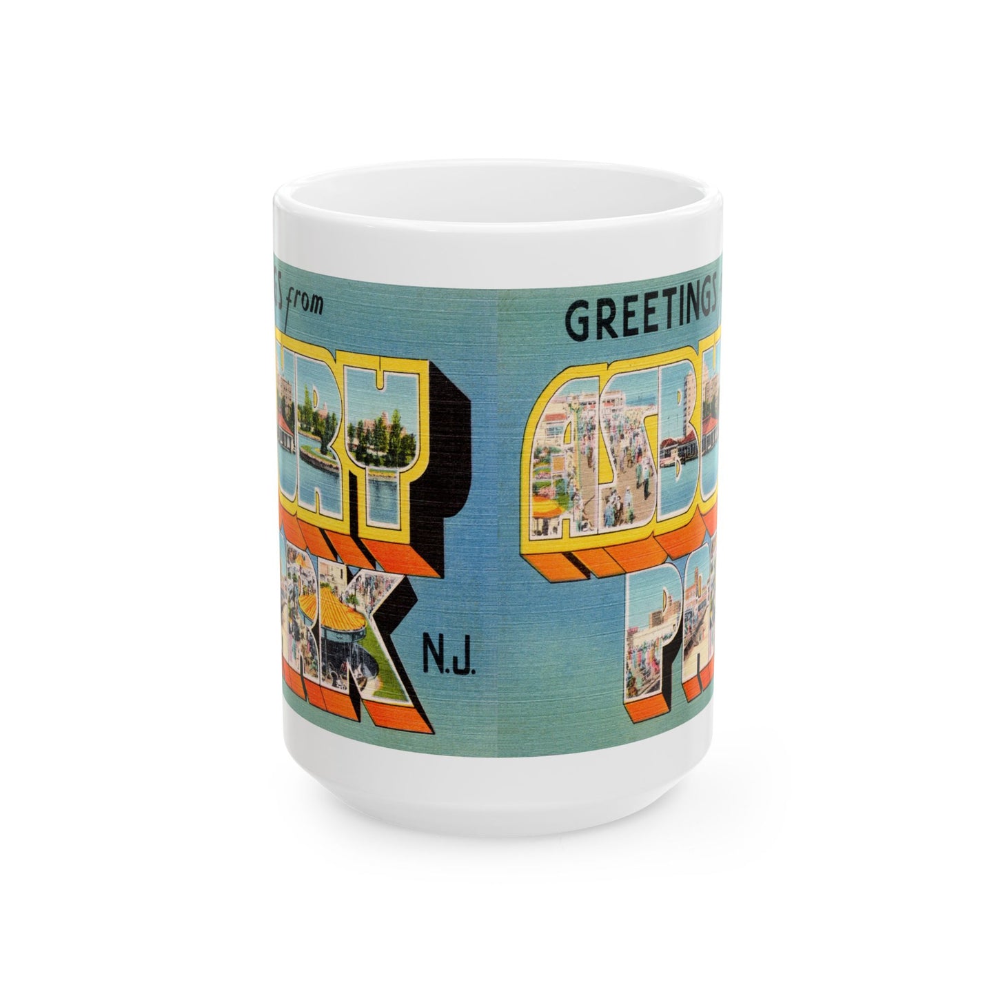 Memebly Vintage Retro Greetings from Asbury Park NJ New Jersey Coffee Mug