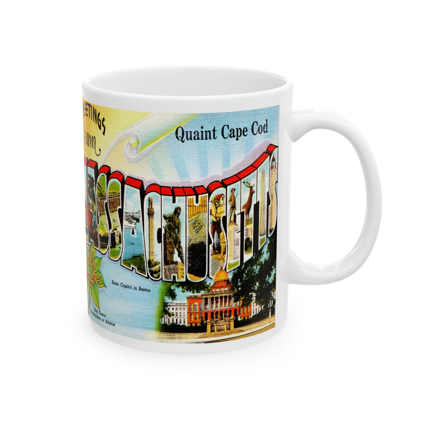 Memebly Vintage Greetings from Quaint Cape Cod MA Massachusetts Coffee Mug