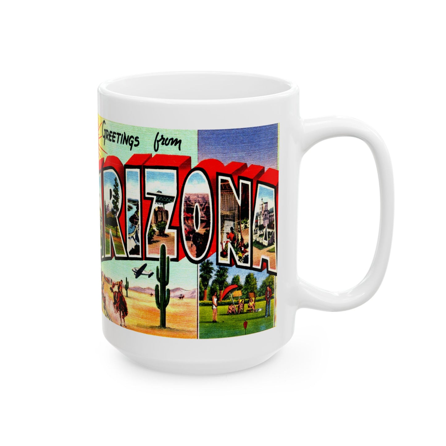 Memebly Vintage Scenic Greetings from Arizona AZ Coffee Mug