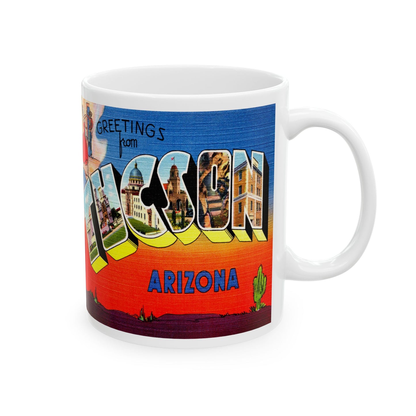 Memebly Vintage Greetings from Tuscon AZ Arizona Coffee Mug