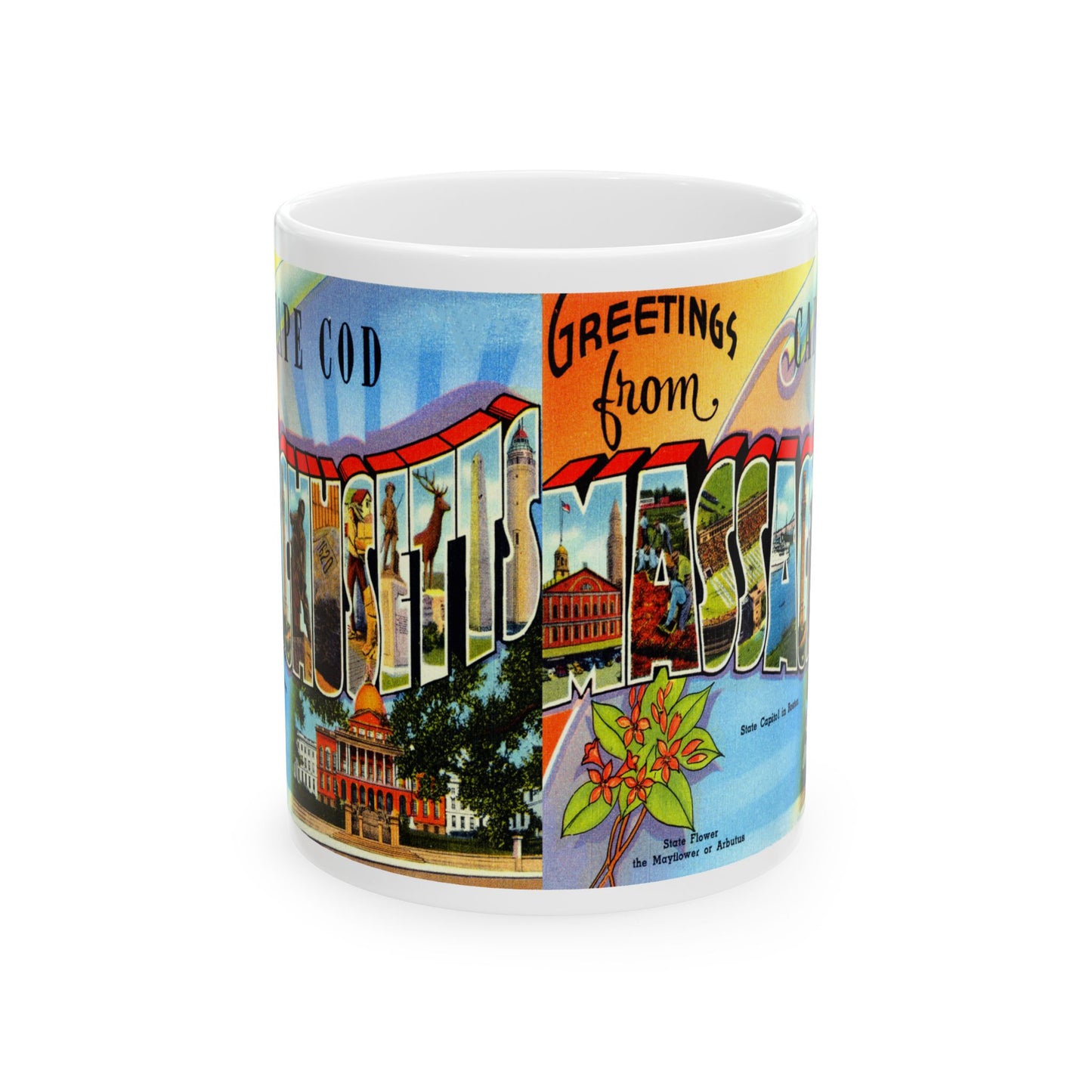 Memebly Retro Greetings from Cape Cod MA Massachusetts Coffee Mug