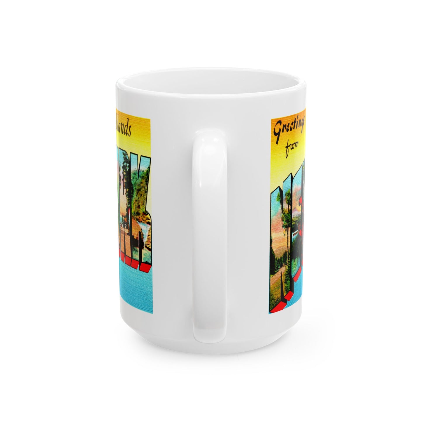 Memebly Retro Greetings from Thousand Islands NY New York Coffee Mug