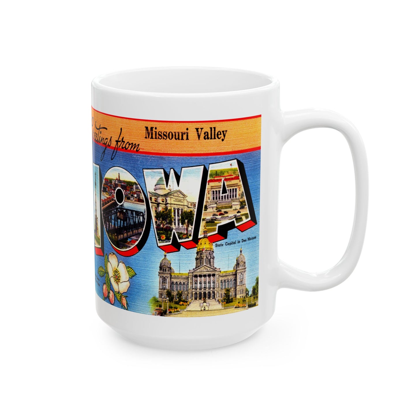 Memebly Vintage Greetings from Missouri Valley IA Coffee Mug