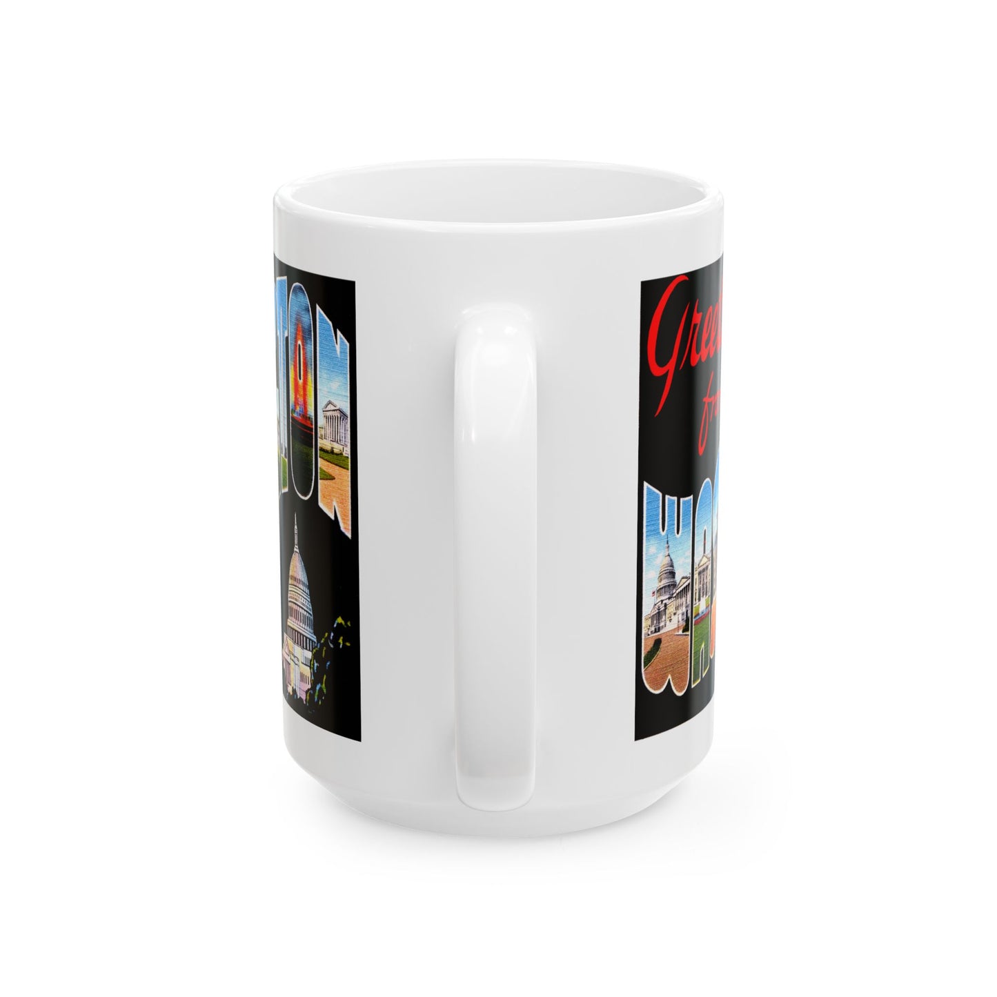 Memebly Scenic Retro Greetings from Washington DC Coffee Mug