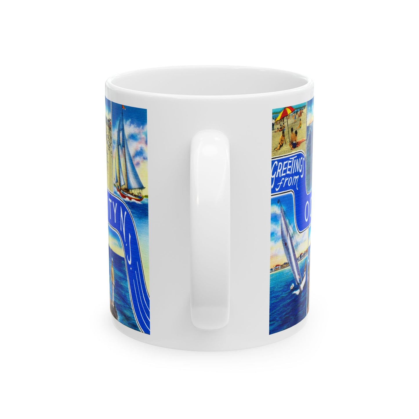 Memebly Scenic Vintage Greetings from Ocean City NJ New Jersey Coffee Mug