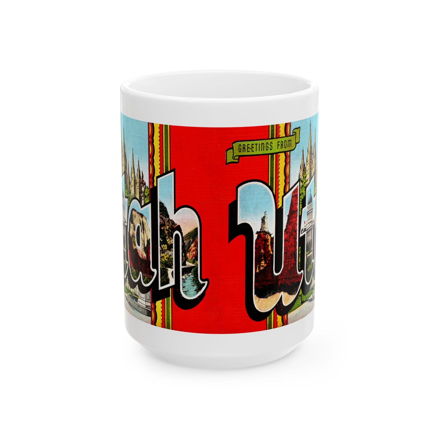 Memebly Colorful Retro Greetings from Utah UT Coffee Mug