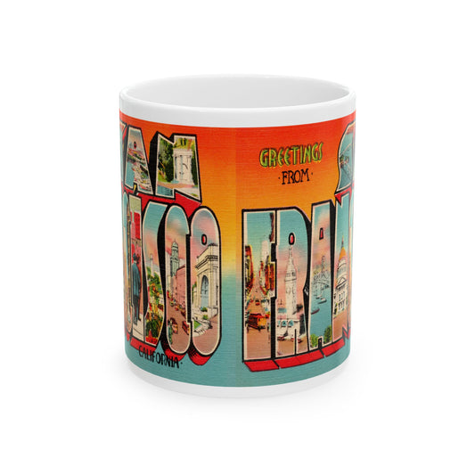 Memebly Colorful Vintage Greetings from San Francisco CA California Coffee Mug