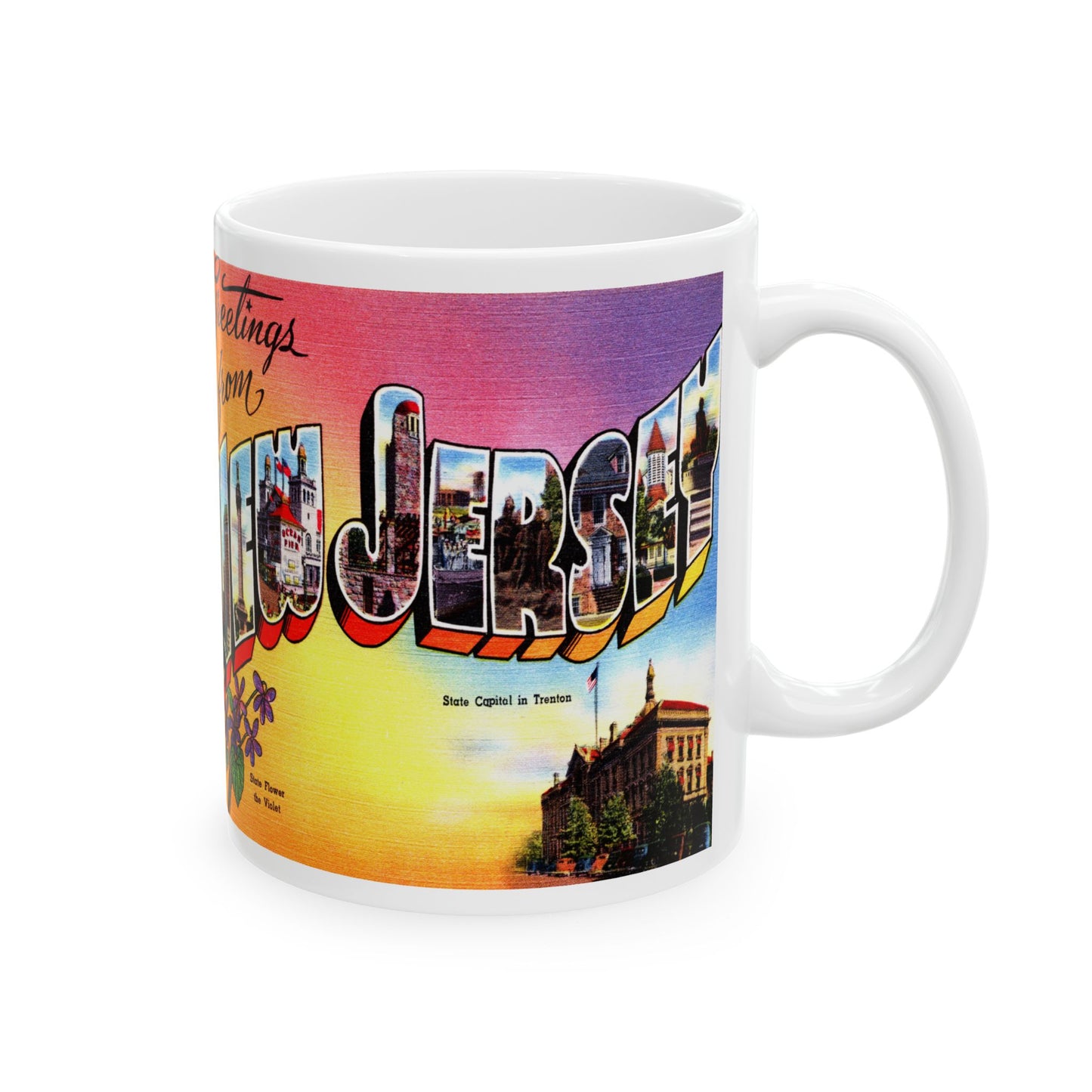 Memebly Vintage Greetings from New Jersey NJ Coffee Mug