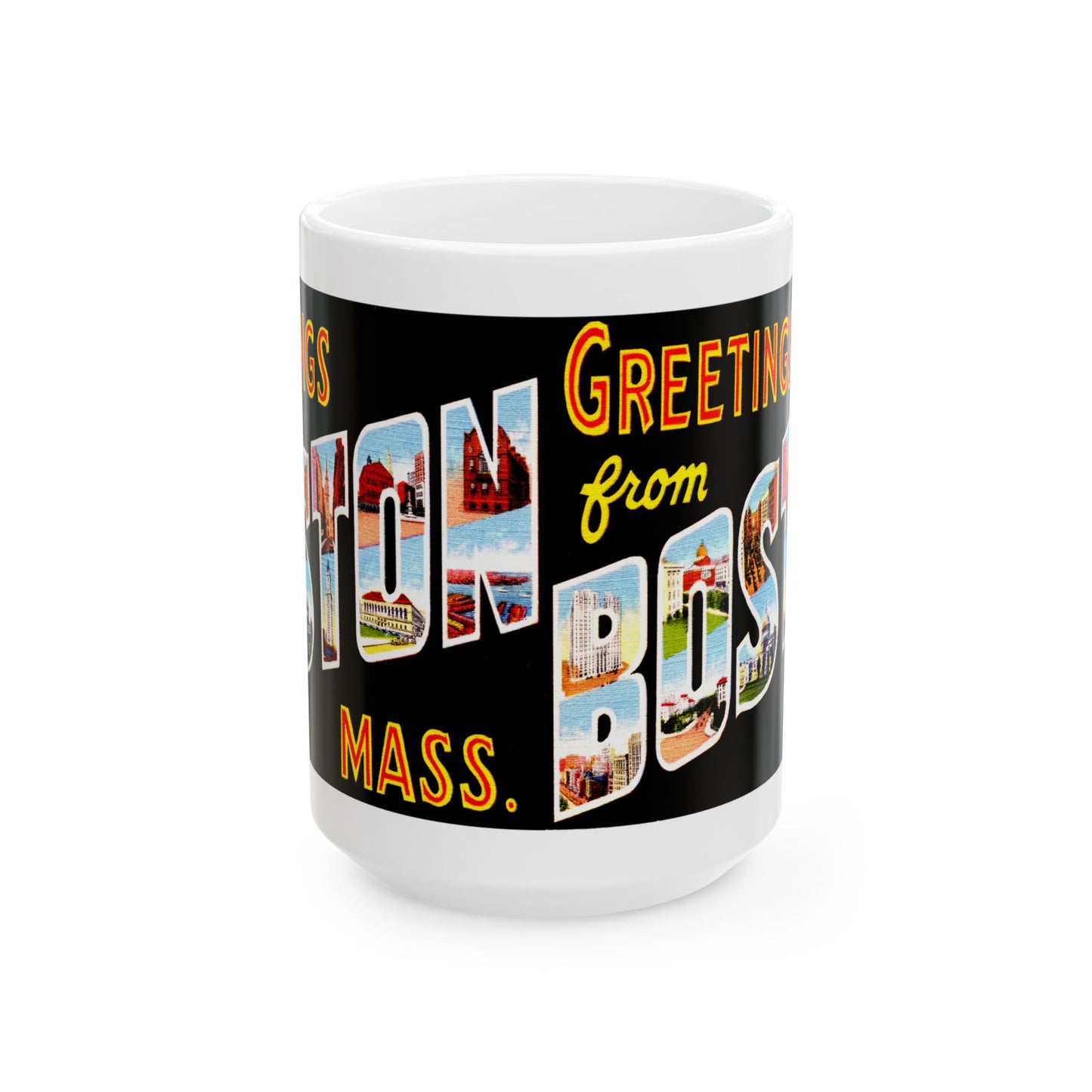 Memebly Vintage 1930s Greetings from Boston MA Massachusetts Coffee Mug