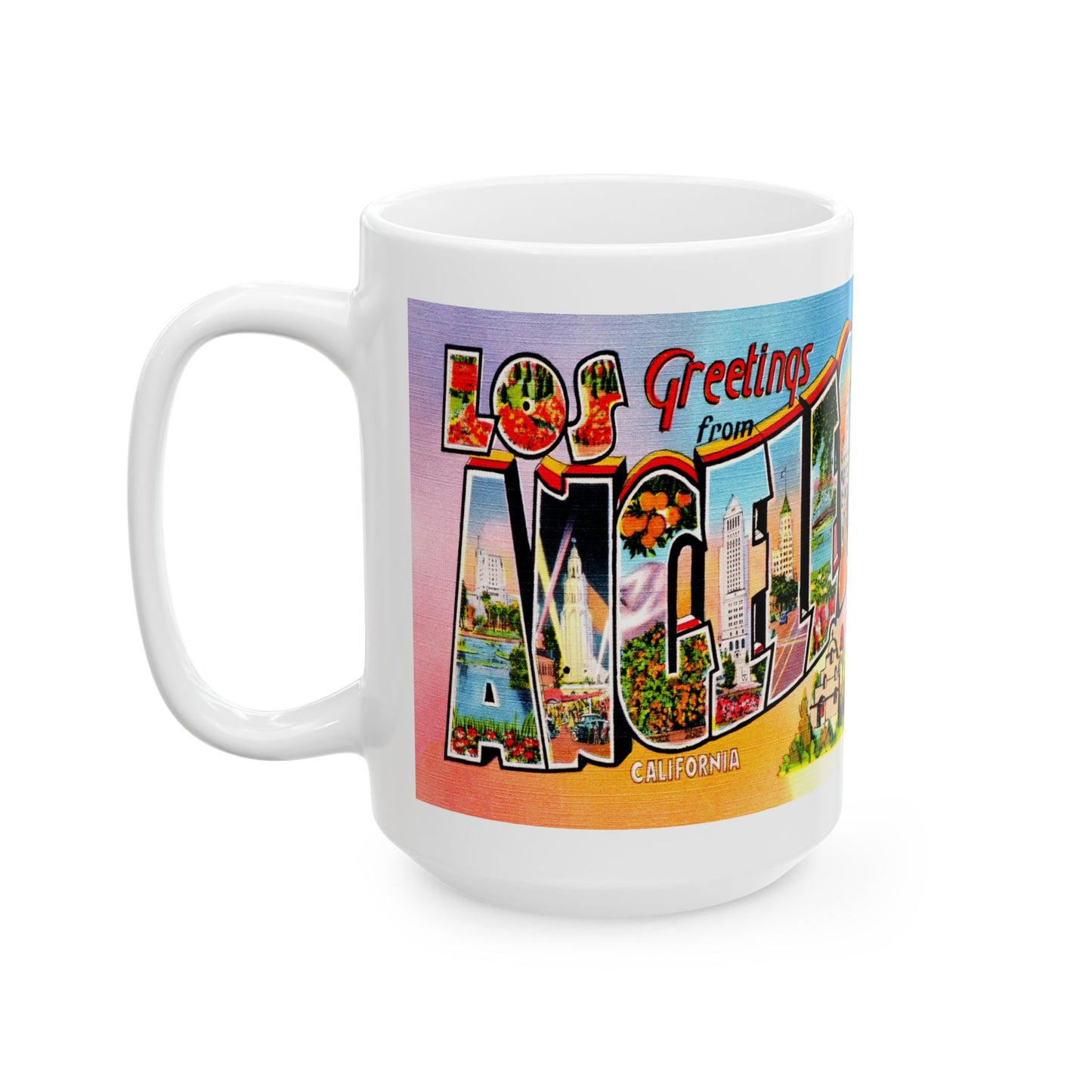 Memebly Retro Greetings from Los Angeles CA California Coffee Mug