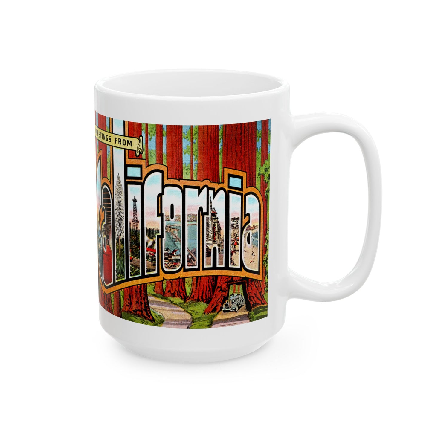 Memebly Retro Greetings from California CA Coffee Mug