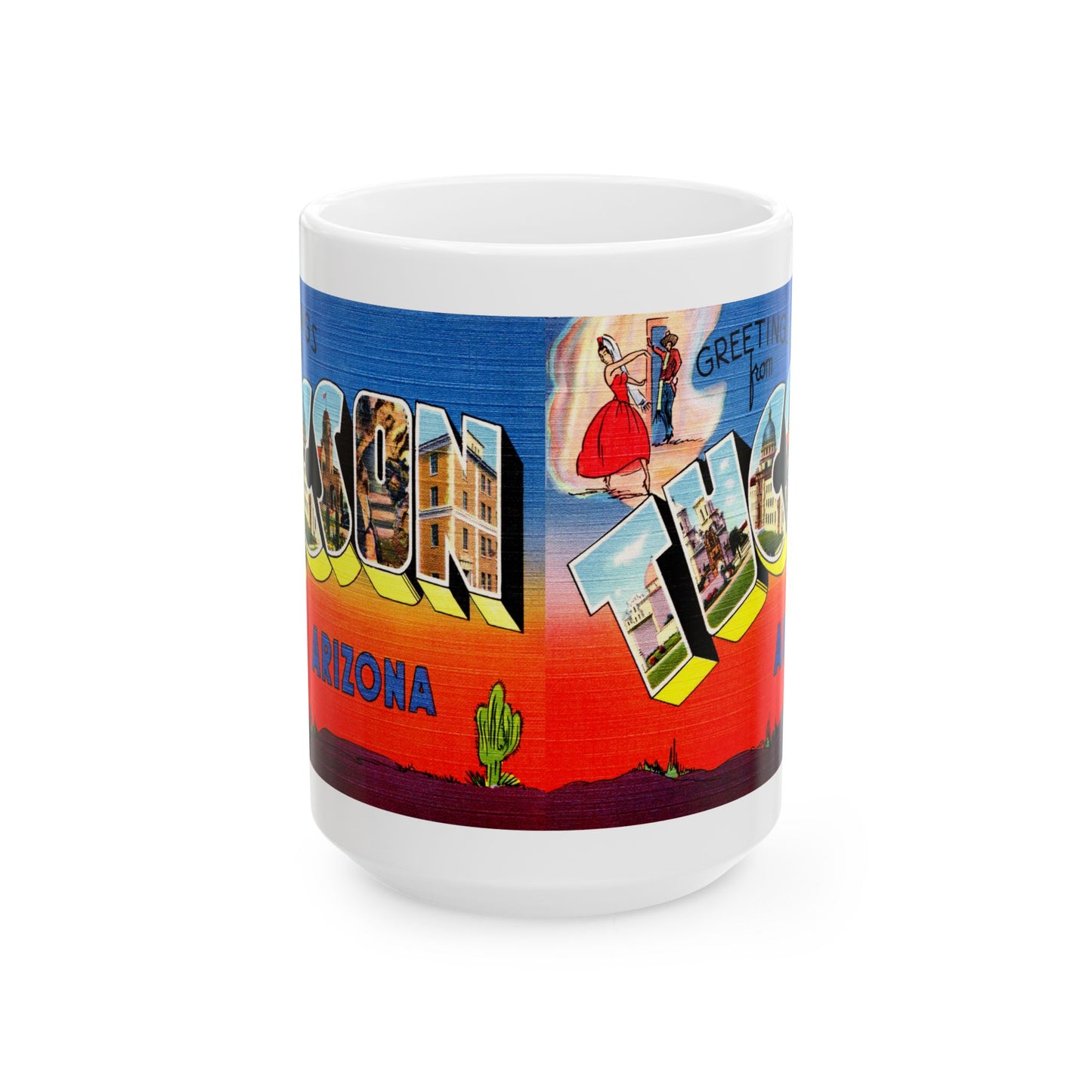 Memebly Vintage Greetings from Tuscon AZ Arizona Coffee Mug