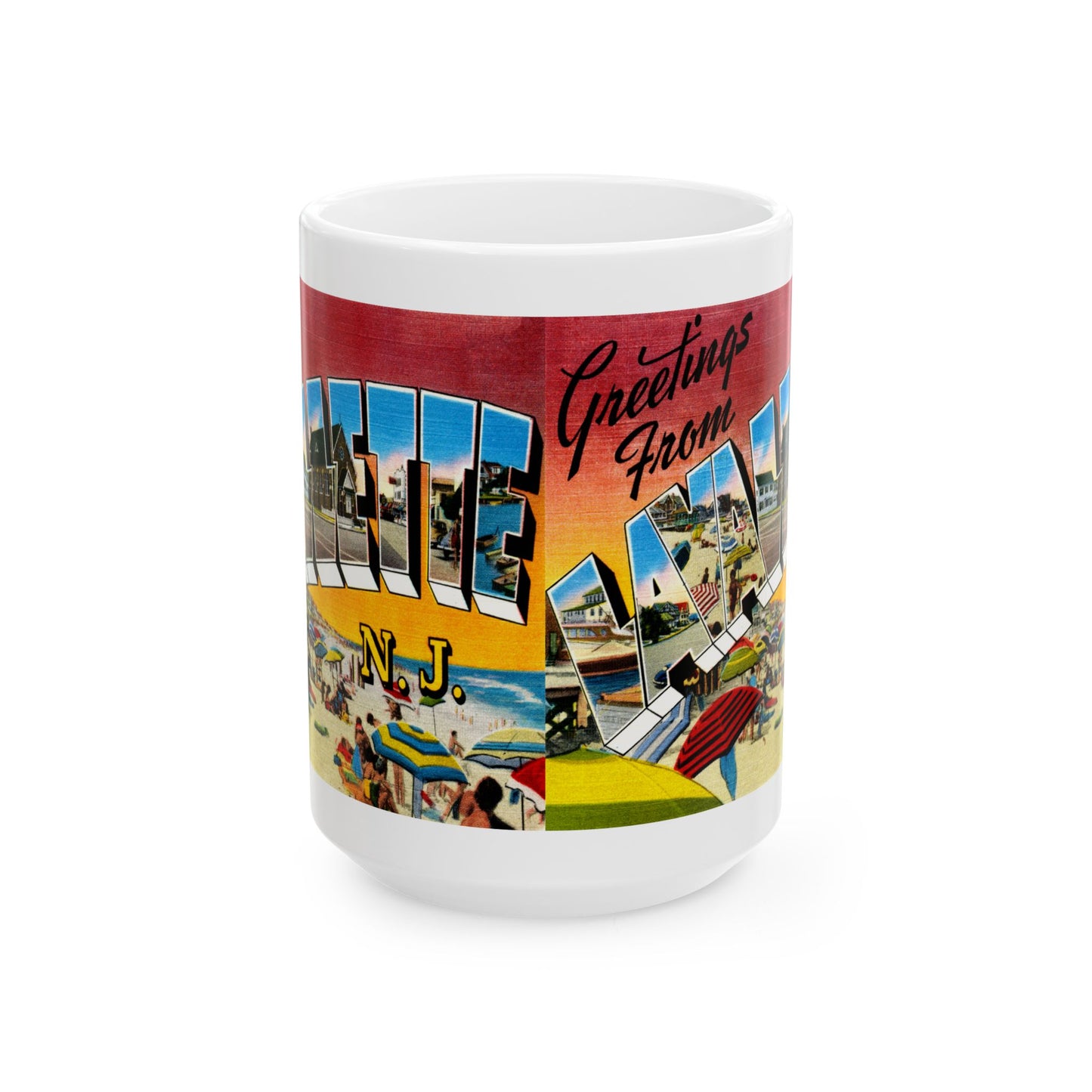 Memebly Vintage Greetings from Lavallette NJ New Jersey Coffee Mug