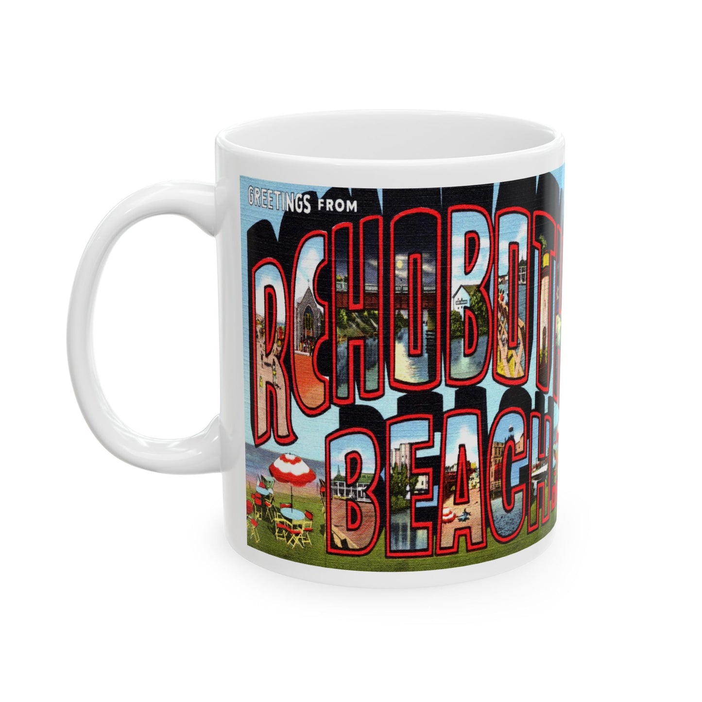 Memebly Retro Greetings from Rehoboth Beach DE Delaware Coffee Mug