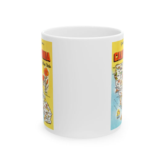 Memebly Vintage Greetings from California Map Coffee Mug