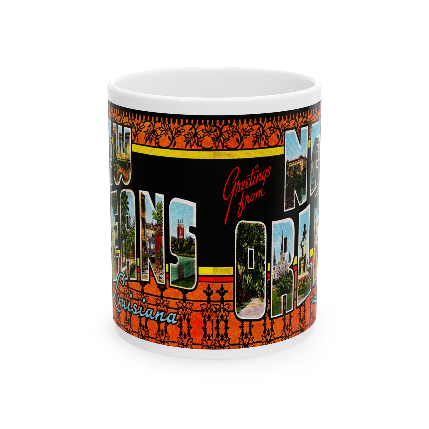 Memebly Retro Greetings from New Orleans LA Louisiana Coffee Mug