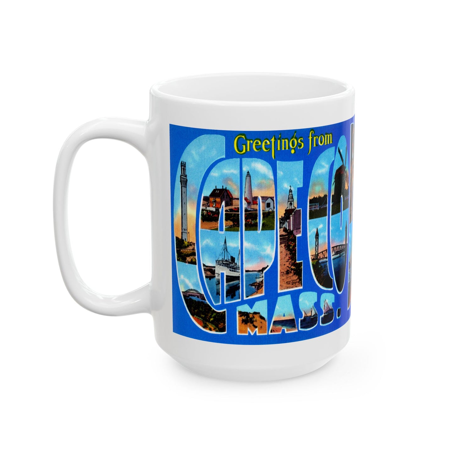 Memebly Greetings from Cape Cod MA Masssachusetts Coffee Mug