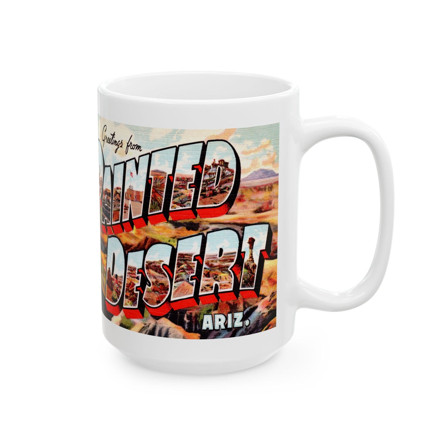 Memebly Vintage Greetings from Painted Desert AZ Coffee Mug