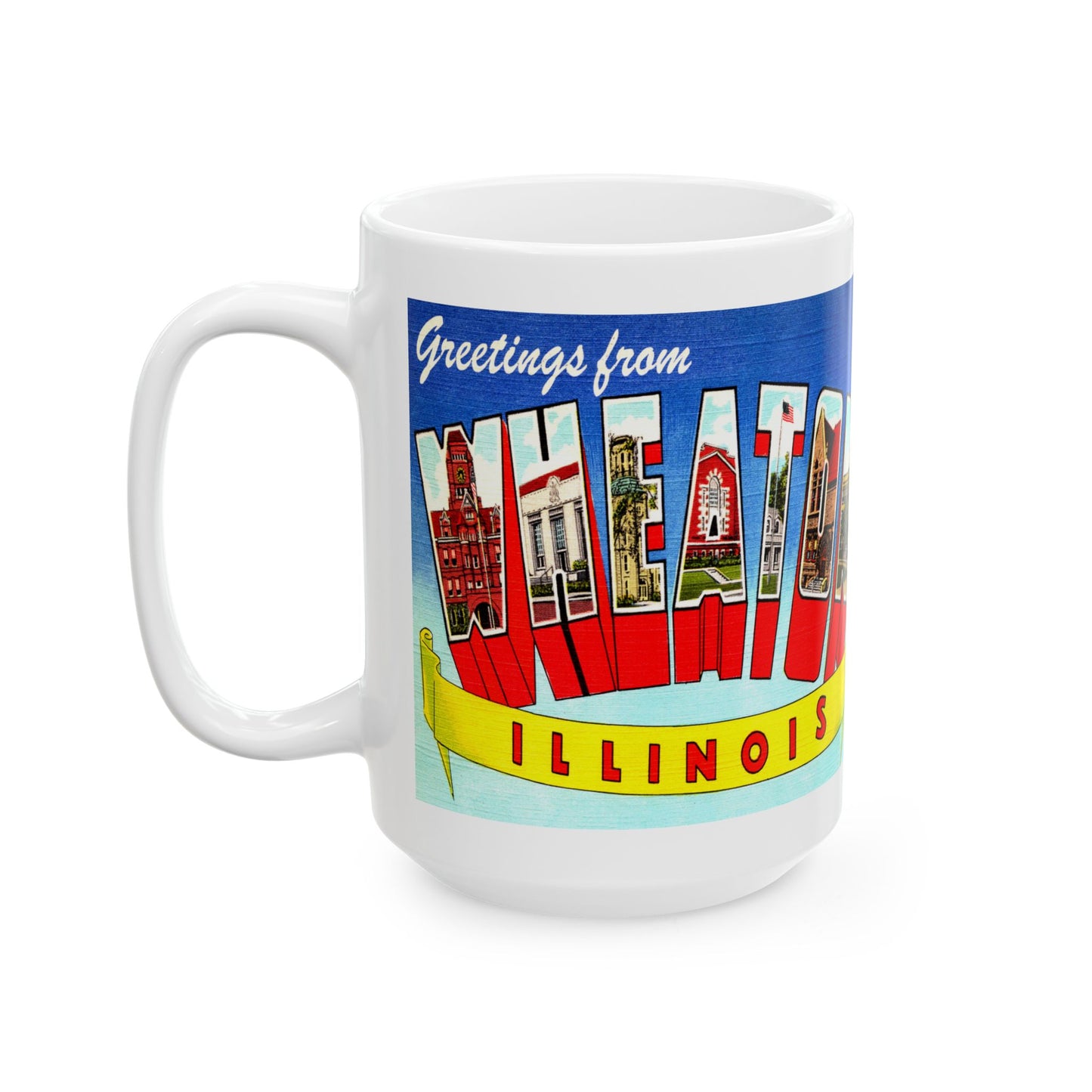 Memebly Vintage Greetings from Wheaton IL Coffee Mug