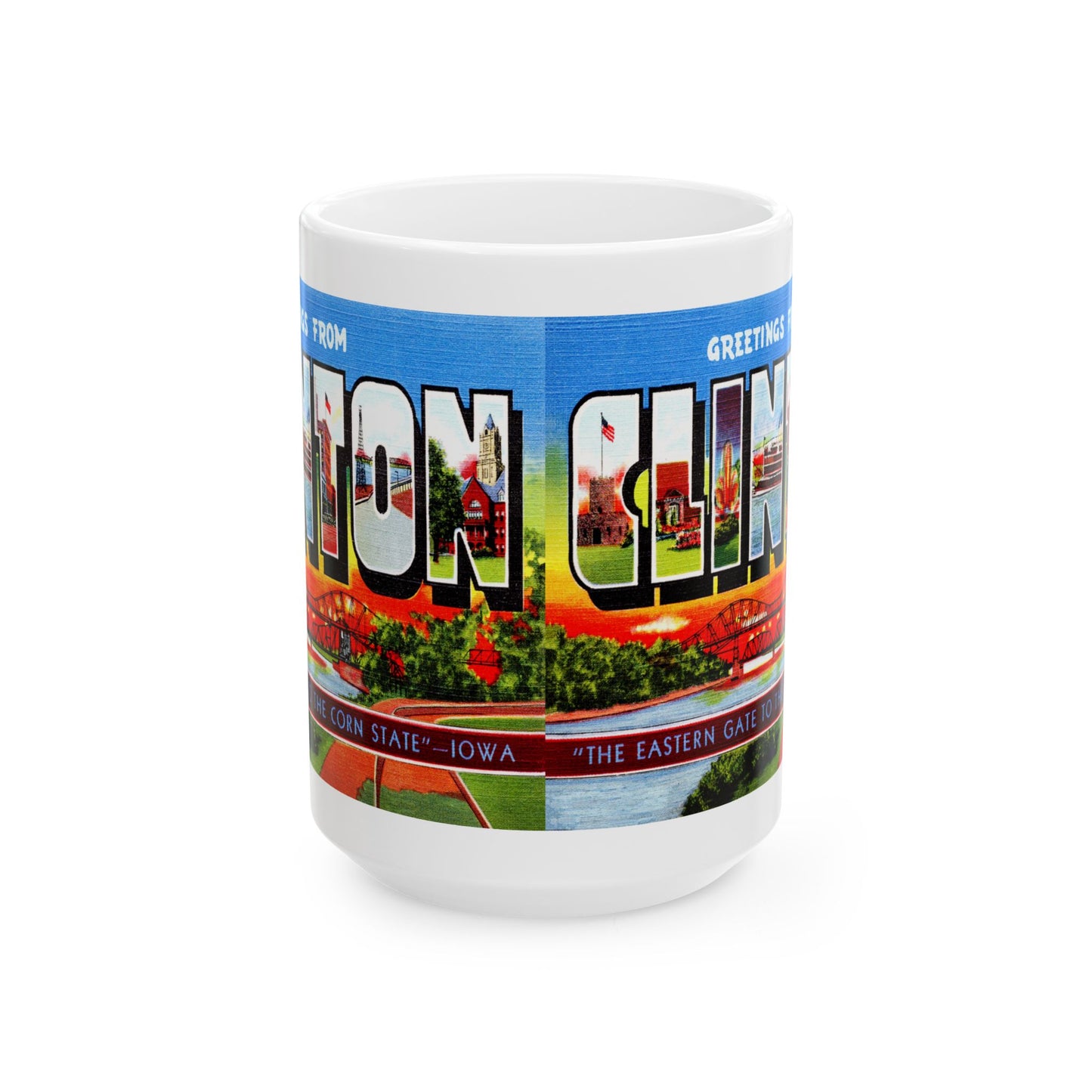 Memebly Vintage Greetings from Clinton IA Coffee Mug