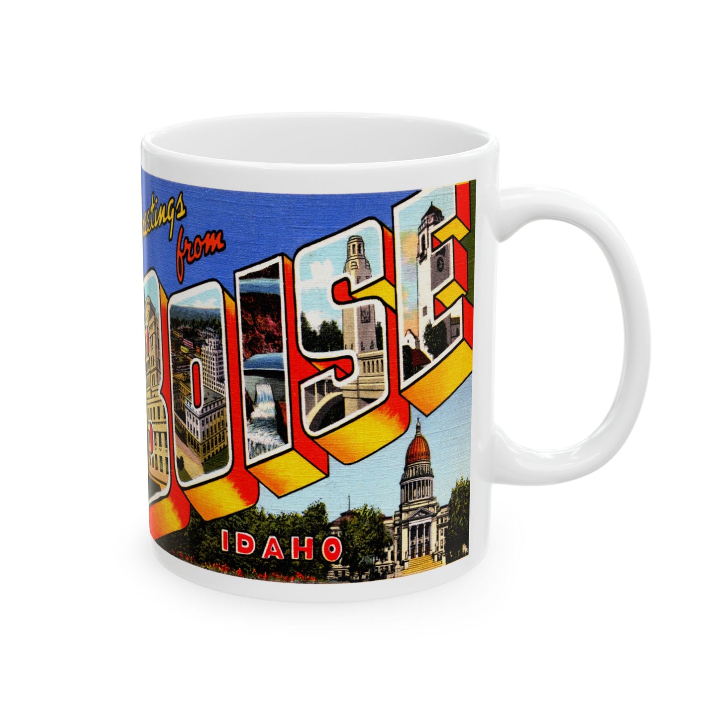 Memebly Retro Greetings from Boise ID Coffee Mug