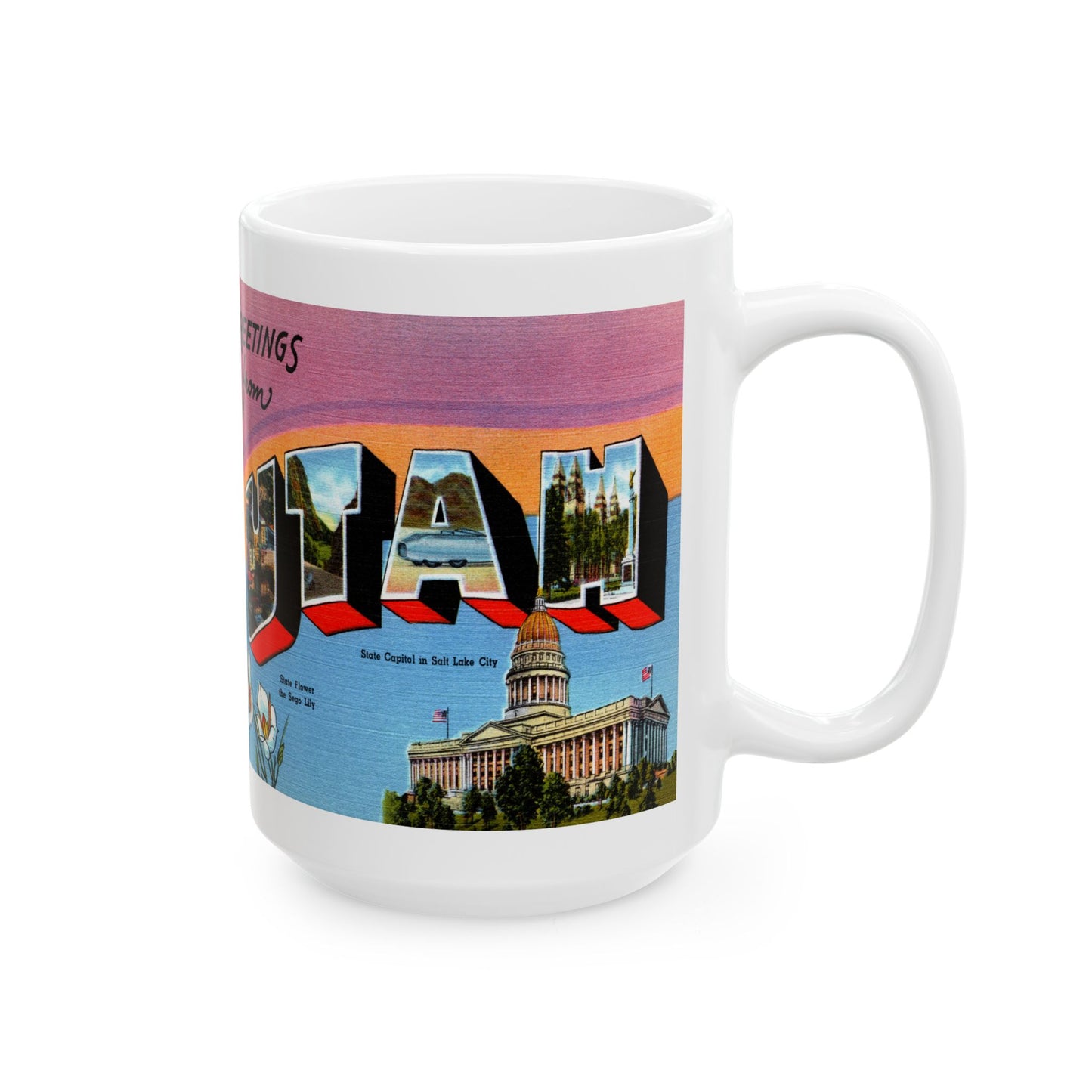 Memebly Vintage Deco Greetings from Utah UT Coffee Mug