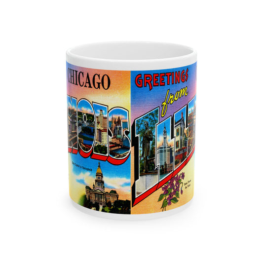 Memebly Scenic Vintage Greetings from Chicago IL Coffee Mug