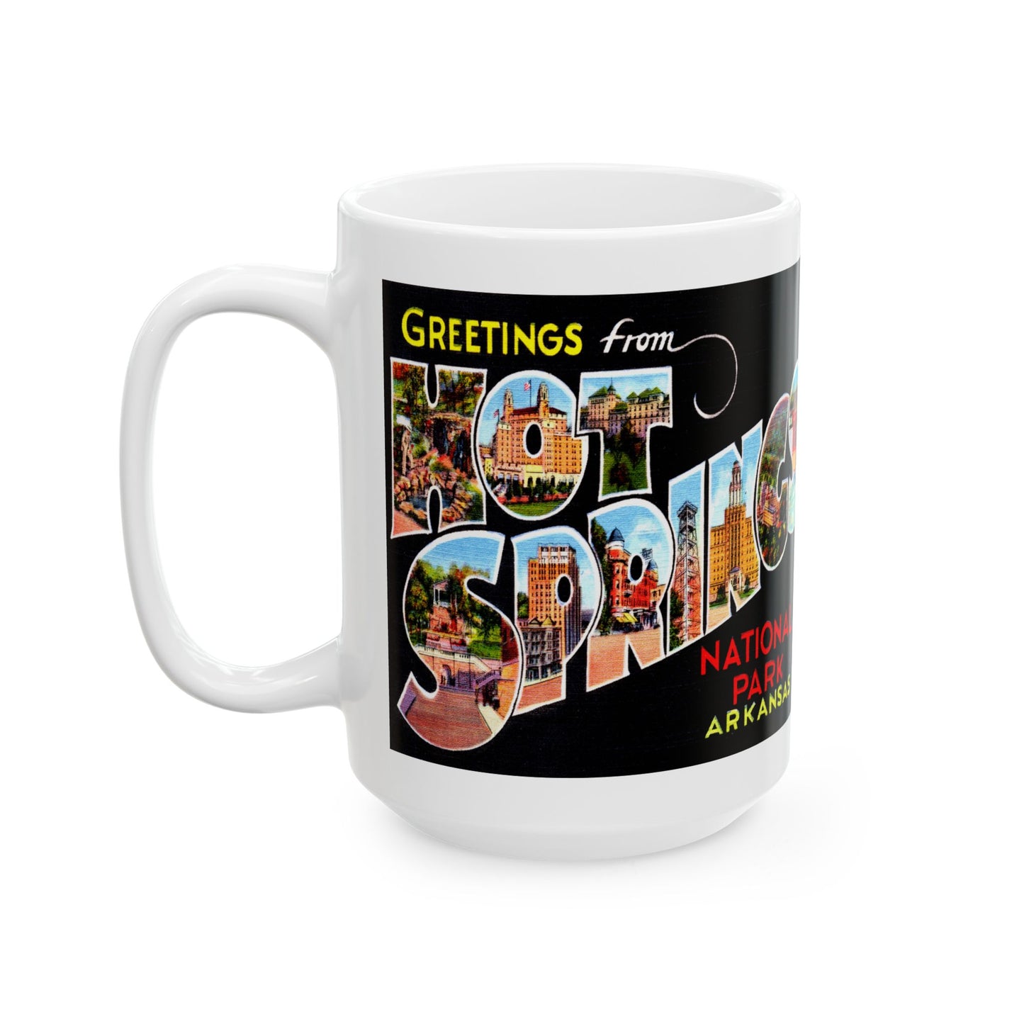 Memebly Vintage Greetings from Hot Springs AR Coffee Mug