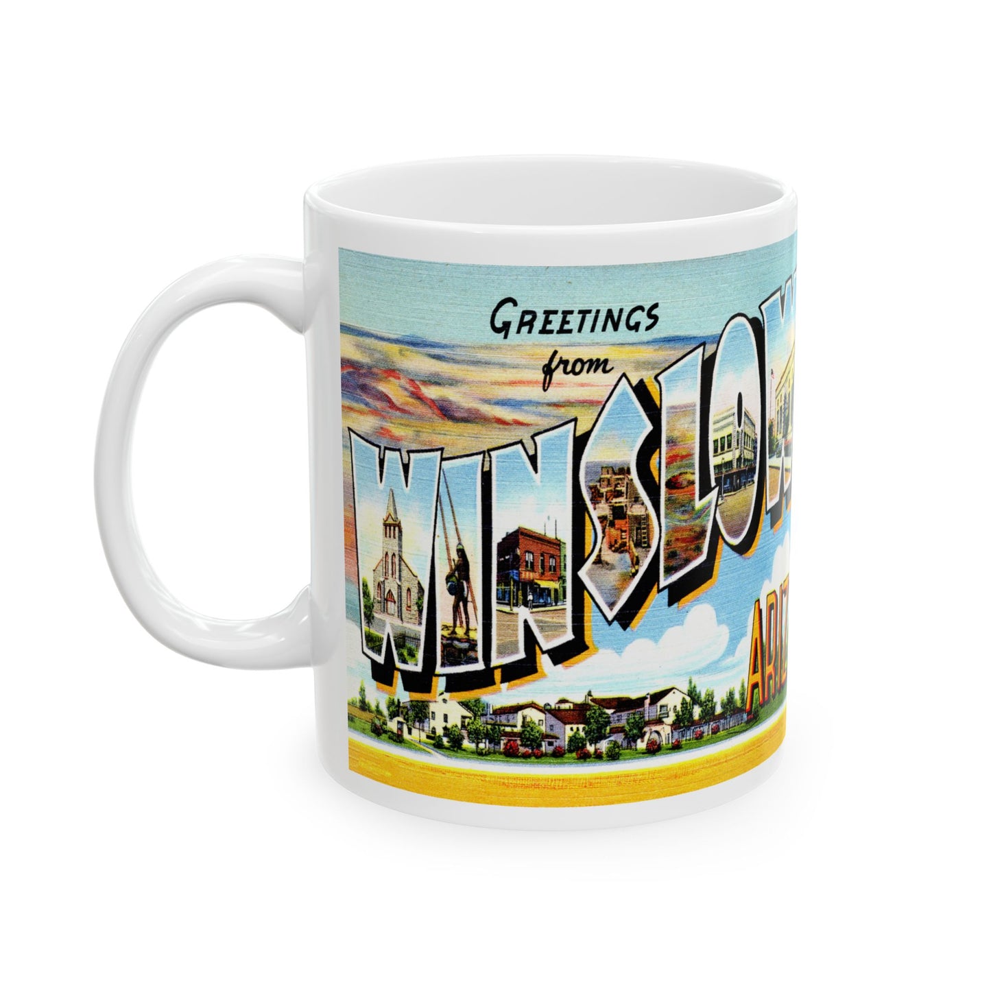 Memebly Vintage Greetings from Winslow AZ Arizona Coffee Mug