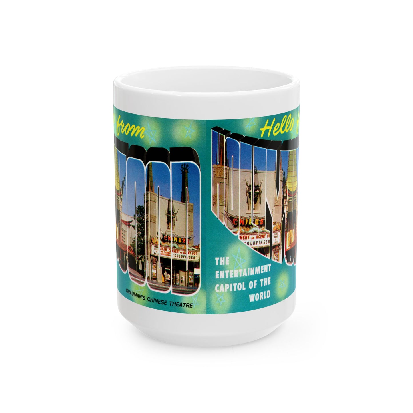 Memebly 1950's Retro Greetings from Hollywood CA California Coffee Mug