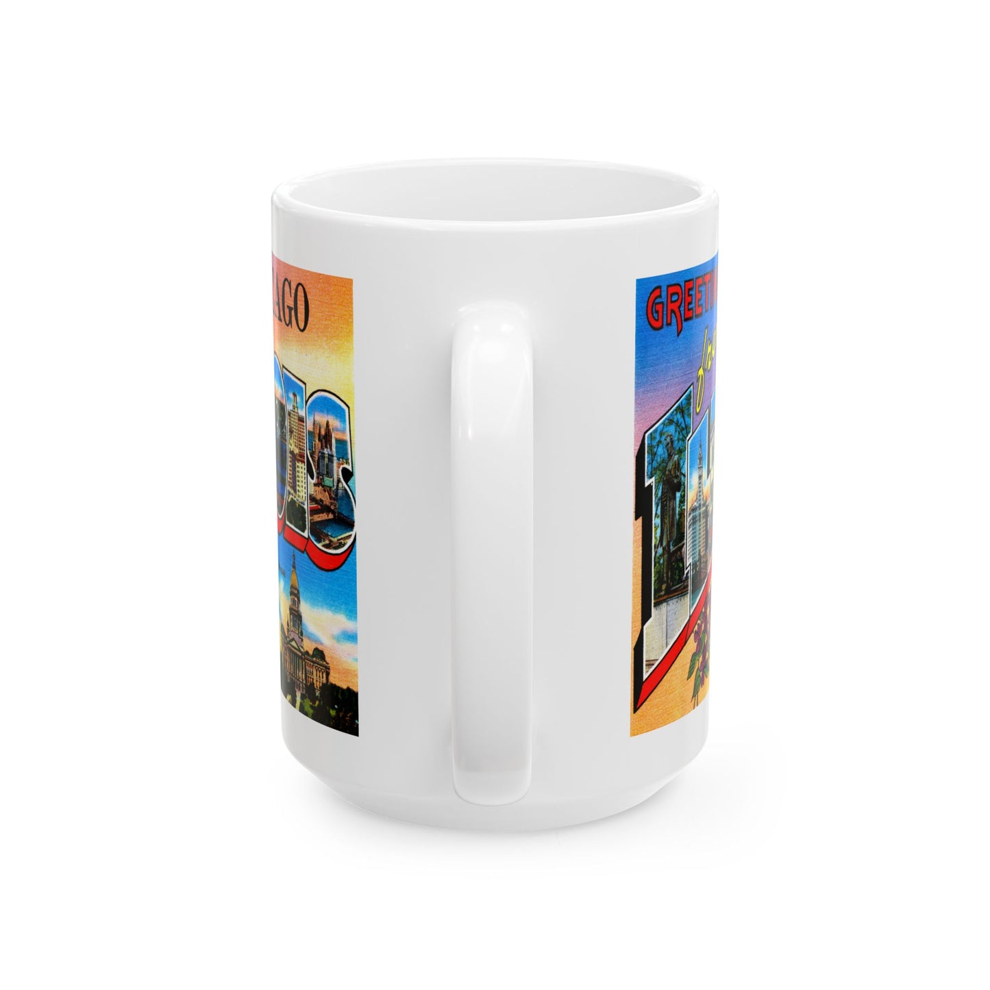 Memebly Scenic Vintage Greetings from Chicago IL Coffee Mug