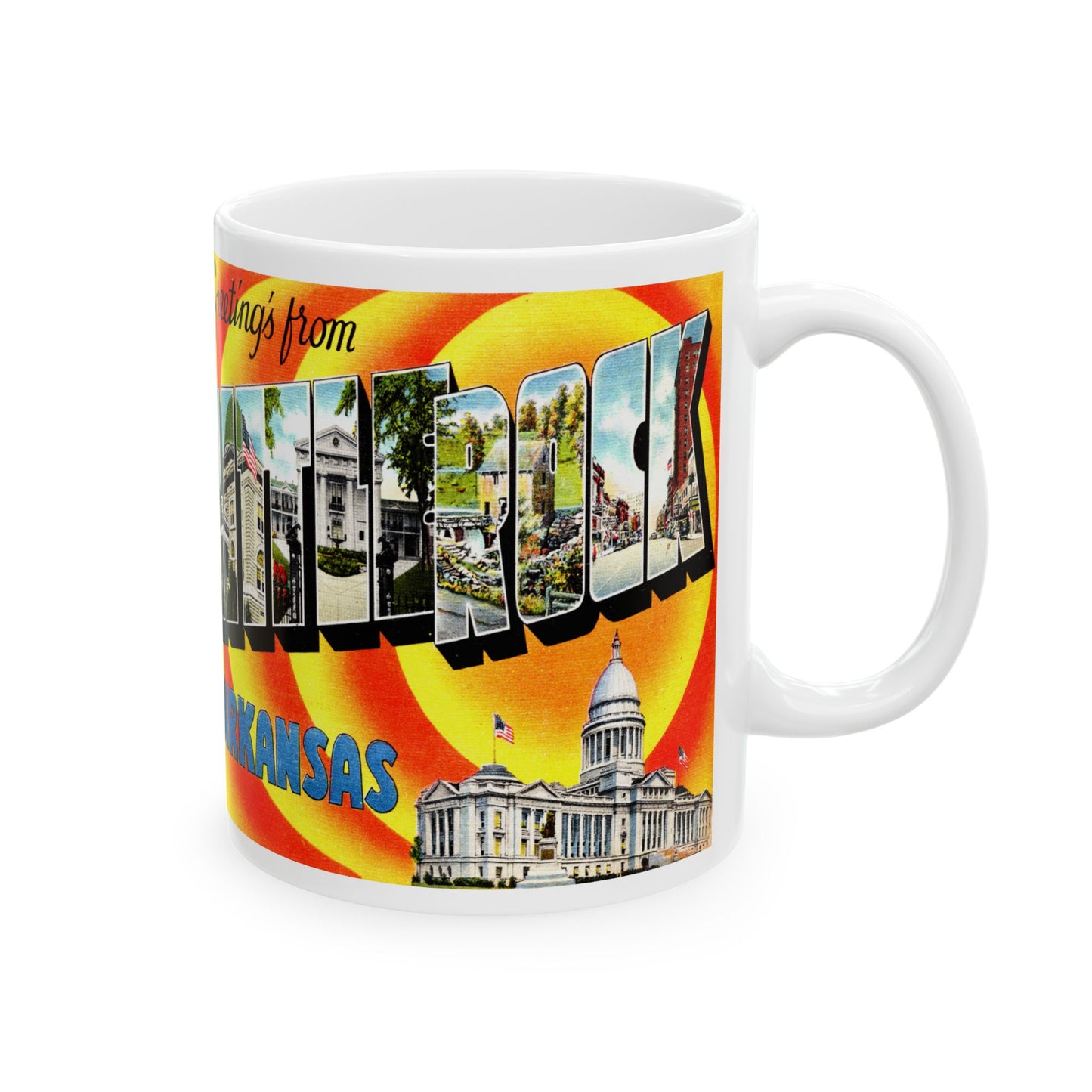 Memebly Retro Greetings from Little Rock AR Coffee Mug